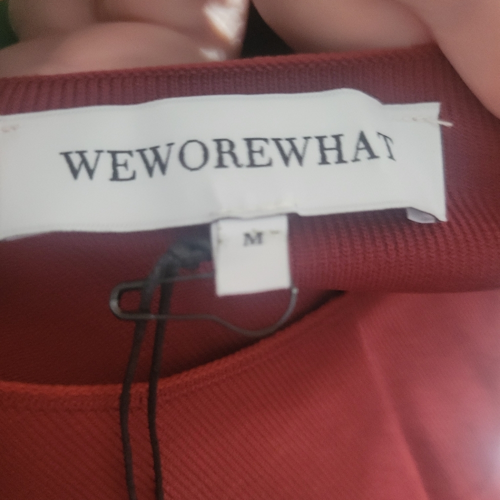 WeWoreWhat NWT Flutter Maxi Muscle Tank Dress Knit Rib‎ In Russet Size Medium - Picture 4 of 7